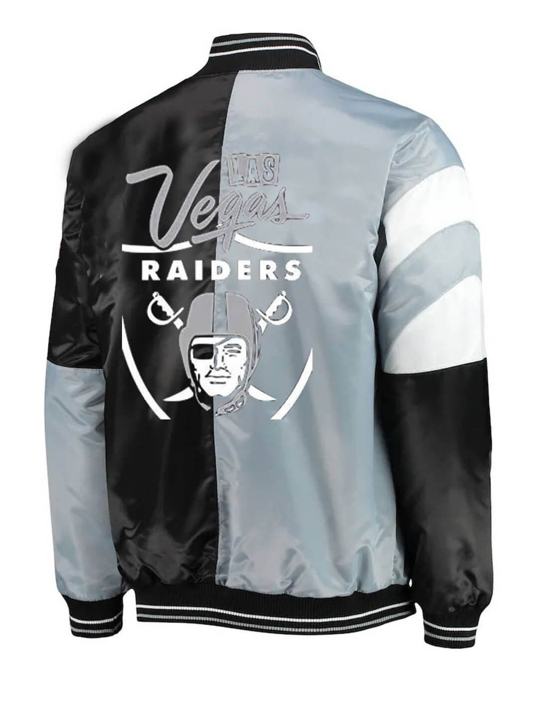 Las Vegas Raiders Color Block Satin Jacket WorthVee