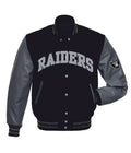 Las Vegas Raiders Grey And Black Letterman Jacket Rackup