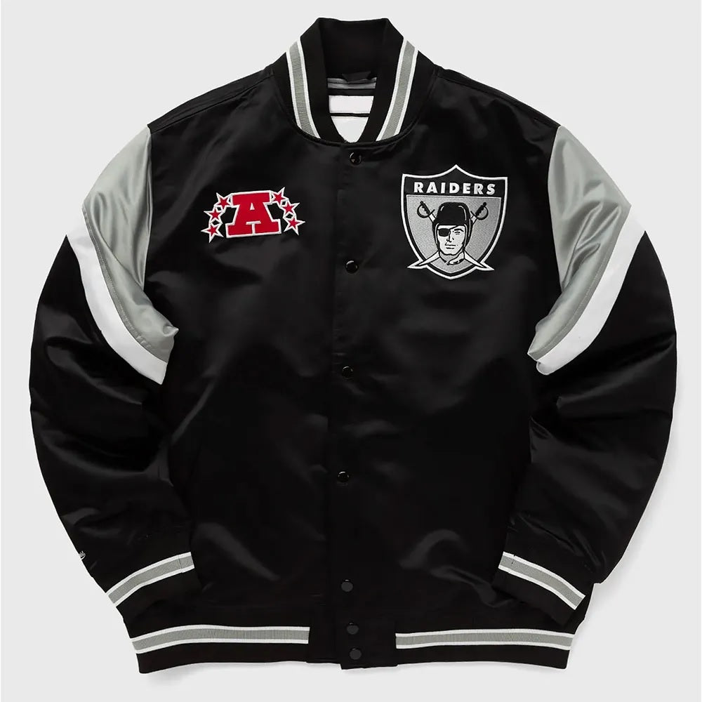 Las Vegas Raiders Heavyweight Black Satin Jacket WorthVee