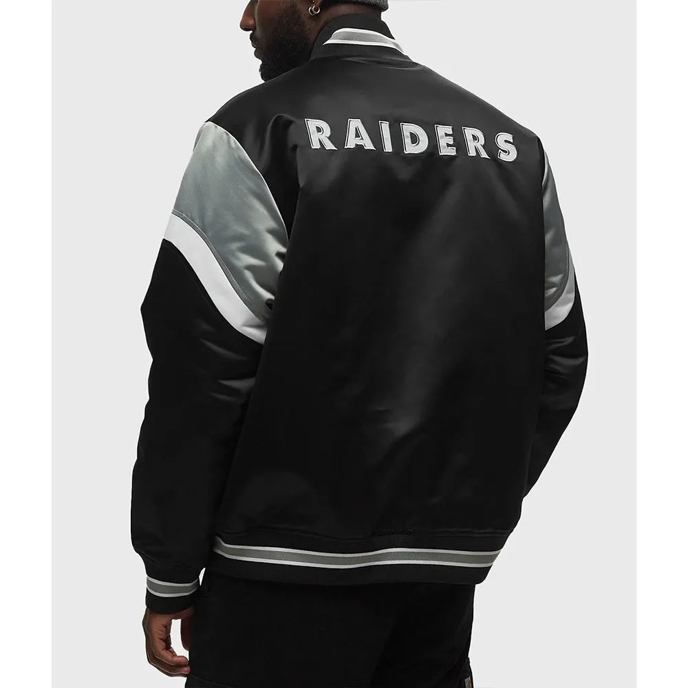 Las Vegas Raiders Heavyweight Black Satin Jacket WorthVee