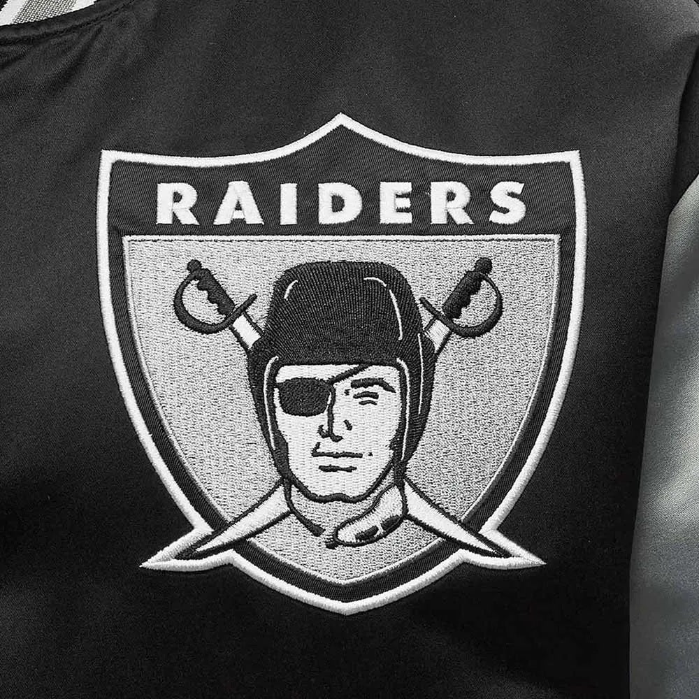 Las Vegas Raiders Heavyweight Black Satin Jacket WorthVee