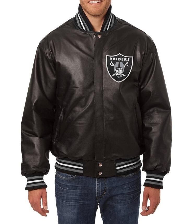 Las Vegas Raiders Jh Design Varsity Leather Jacket WorthVee