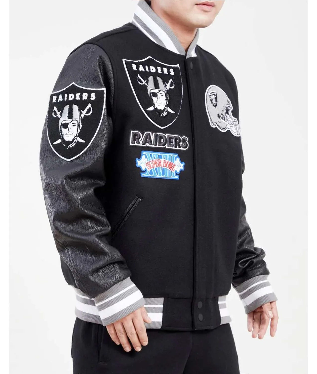 Las Vegas Raiders Mash Up Varsity Jacket WorthVee