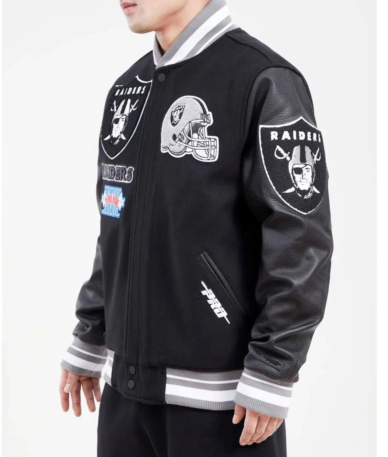 Las Vegas Raiders Mash Up Varsity Jacket WorthVee