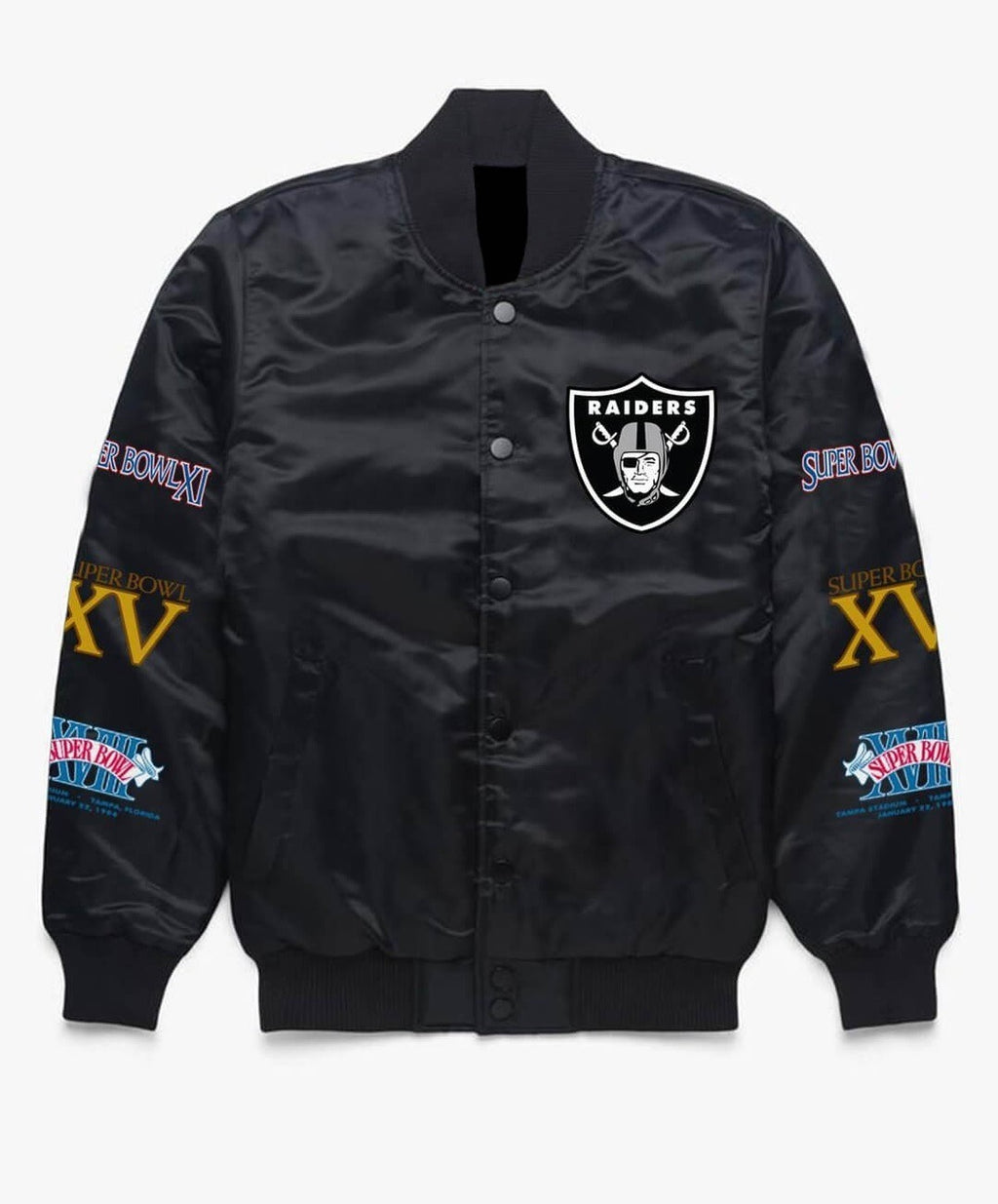 Las Vegas Raiders NFL Champions Black Satin Jacket WorthVee