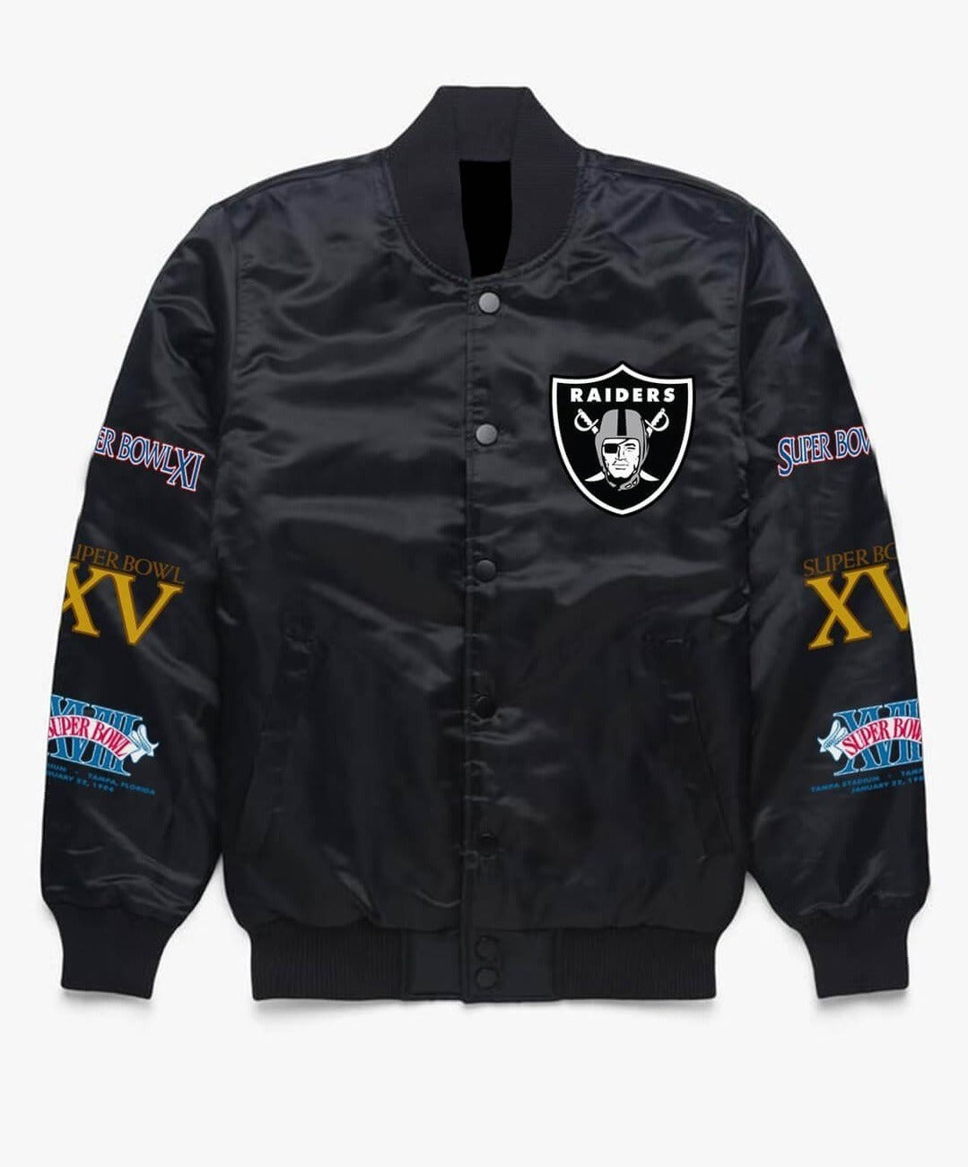 Las Vegas Raiders NFL Champions Black Satin Jacket WorthVee