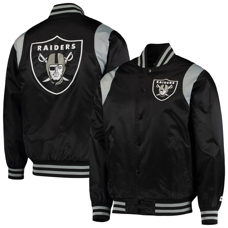 Las Vegas Raiders Prime Time Varsity Satin Jacket WorthVee