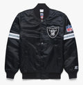 Las Vegas Raiders Striped Black Satin Jacket Rackup