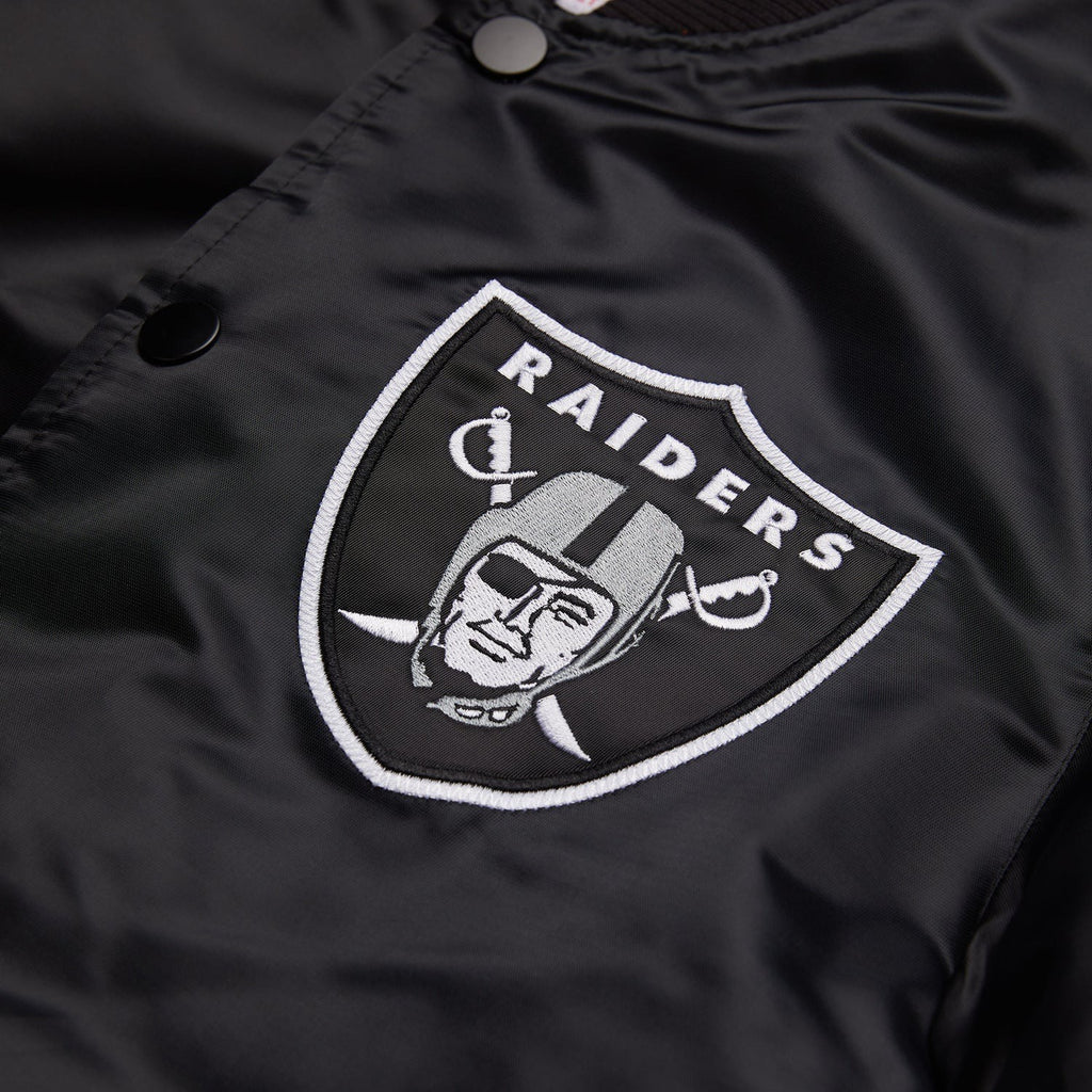 Las Vegas Raiders Striped Black Satin Jacket Rackup