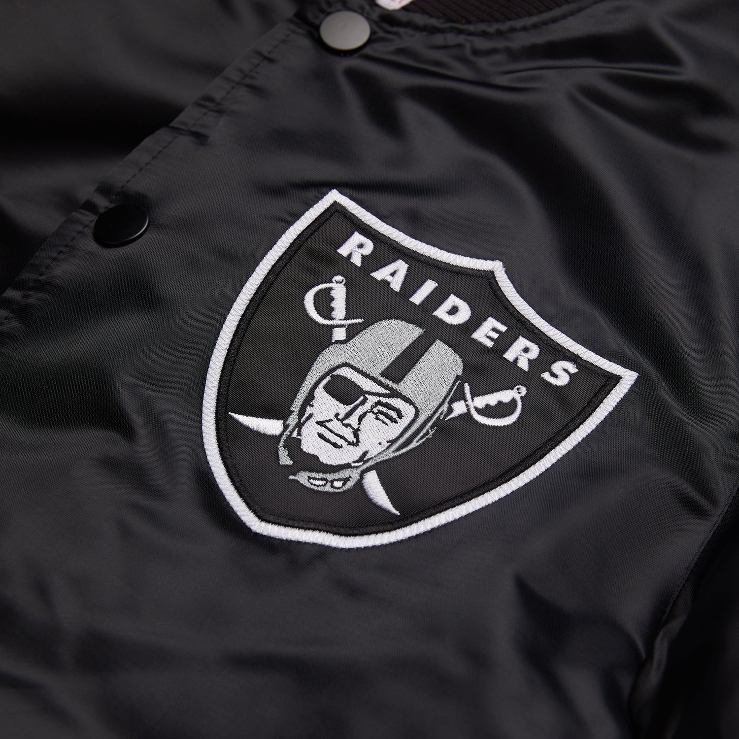 Las Vegas Raiders Striped Black Satin Jacket Rackup