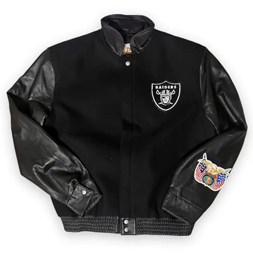 Las Vegas Raiders Varsity Wool & Leather Jacket WorthVee