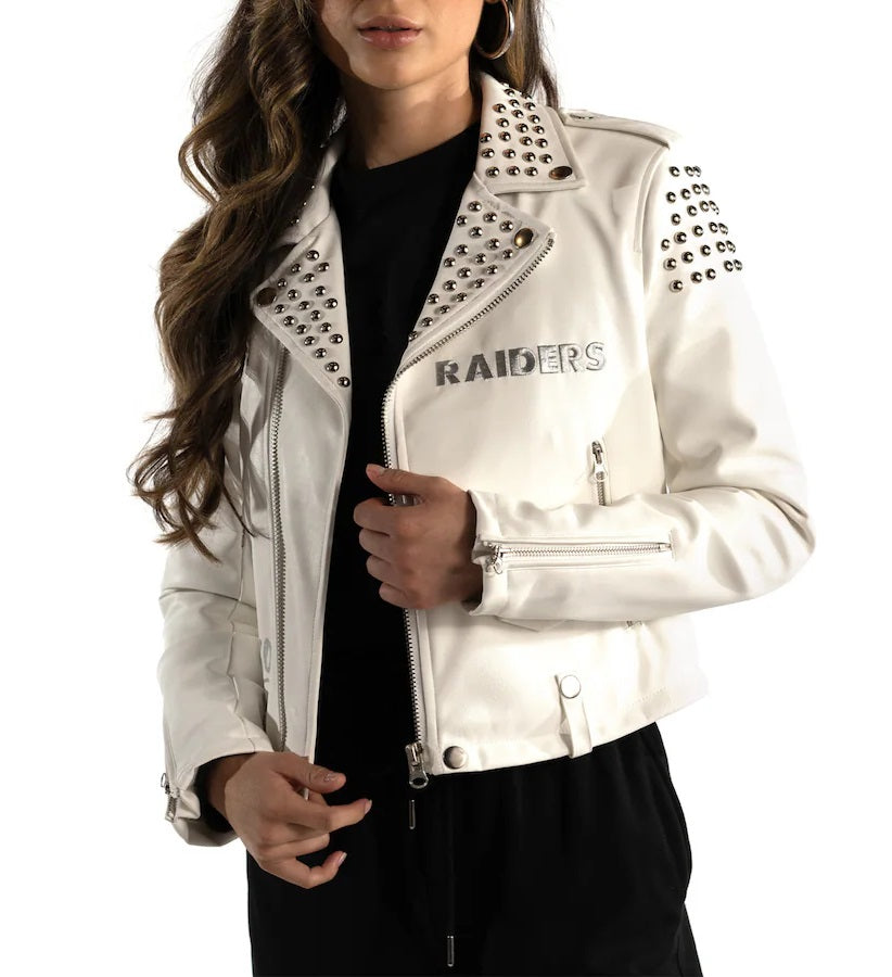 Las Vegas Raiders x The Wild Collective Leather Jacket Rackup