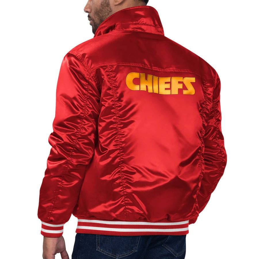 Levis x Starter Kansas City Chiefs Red Satin Varsity Jacket WorthVee