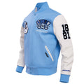 Light Blue Spelman College Jaguars Homecoming Varsity Full-snap Jacket Clanton Jacket