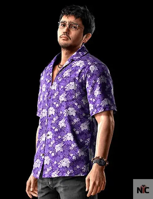 Like A Dragon Infinite Wealth Eric Tomizawa Purple Shirt Clanton Jacket