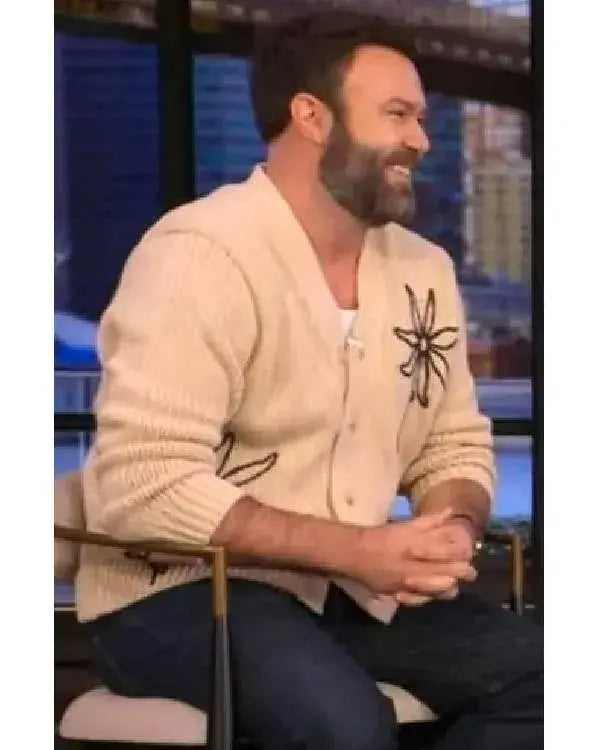 Live with Kelly and Mark Taran Killam Beige Floral Cardigan WorthVee