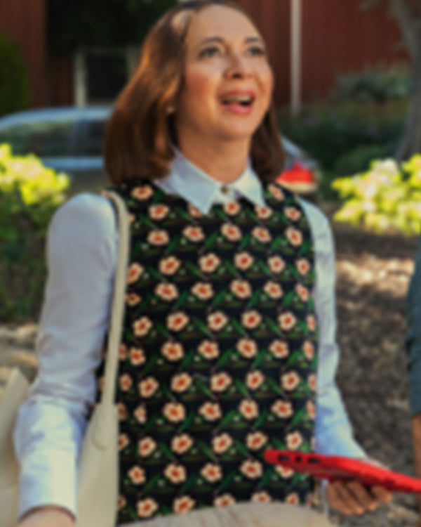 Loot S03 Maya Rudolph Floral Print Feather Trim Top