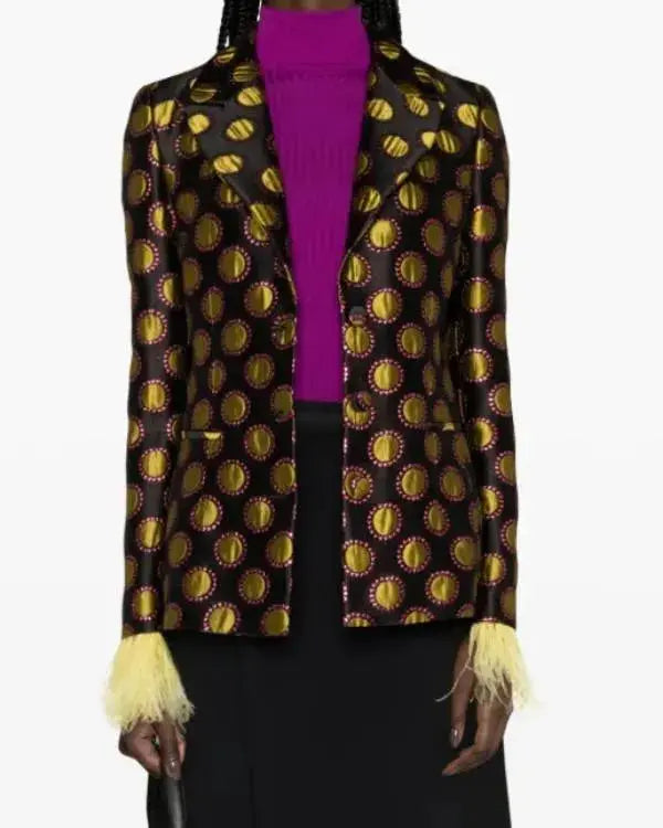 Loot S03 Molly Wells Black & Gold Dot Blazer WorthVee