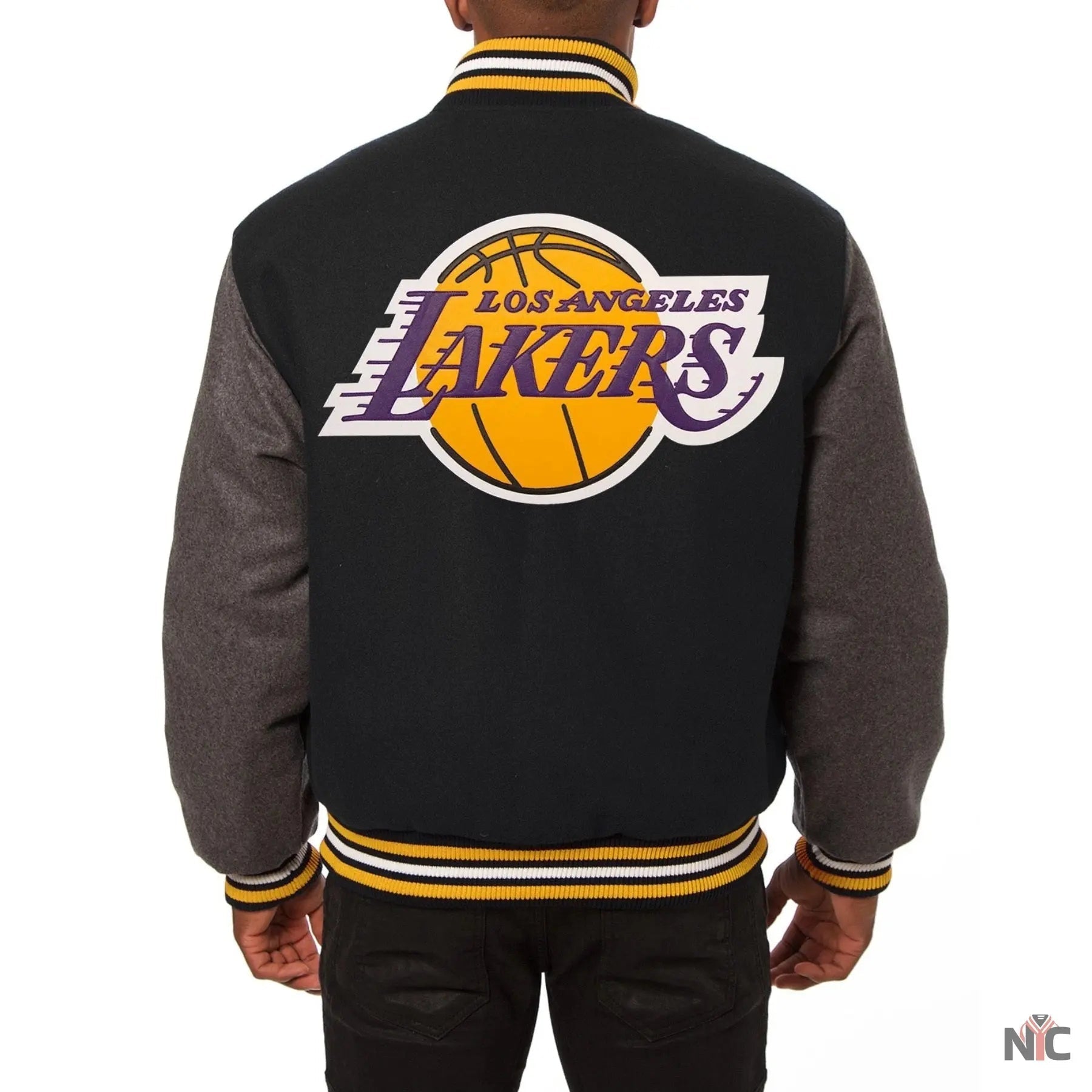 Los Angeles Lakers Black & Grey Wool Varsity Jacket Clanton Jacket
