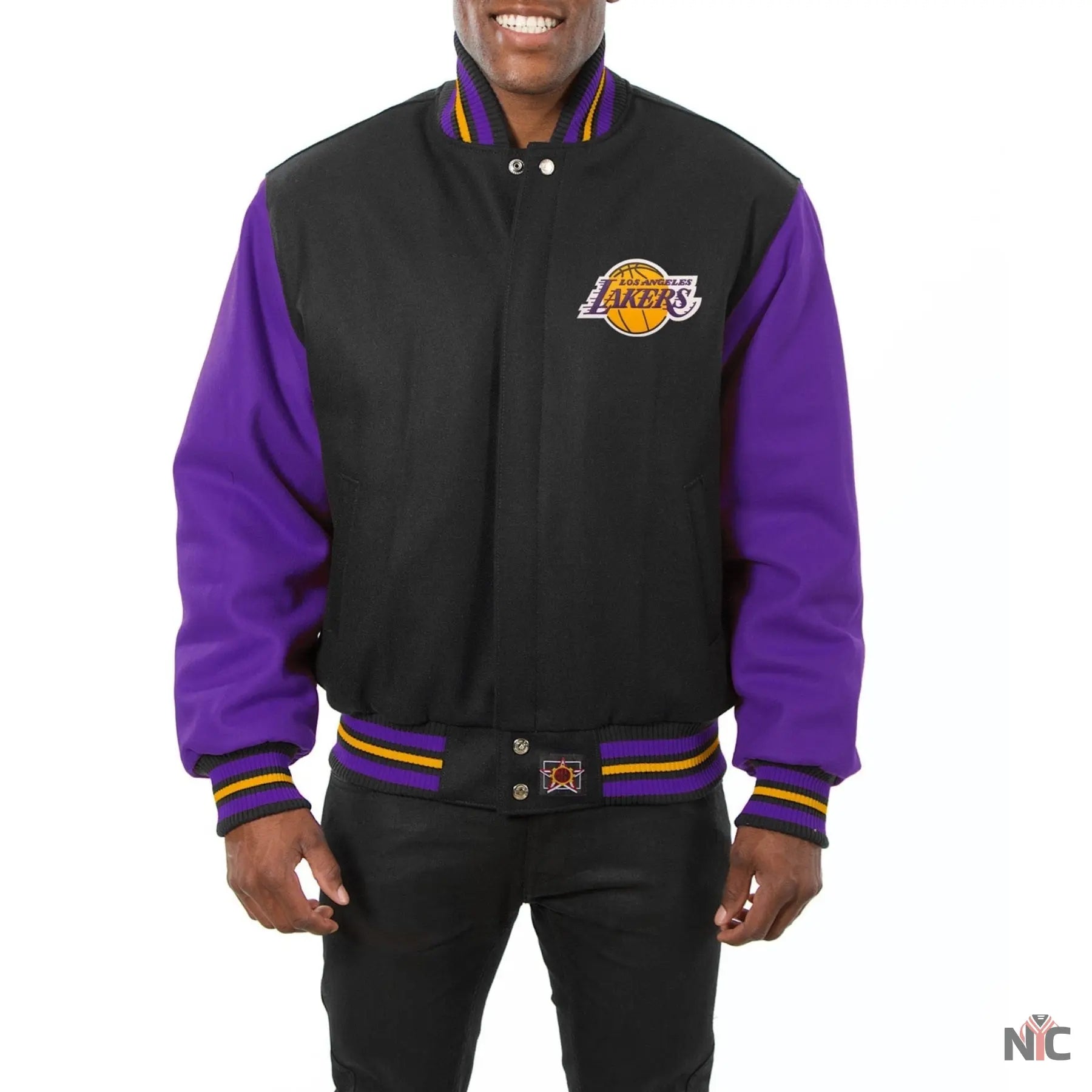 Los Angeles Lakers Black & Purple Wool Varsity Jacket Clanton Jacket