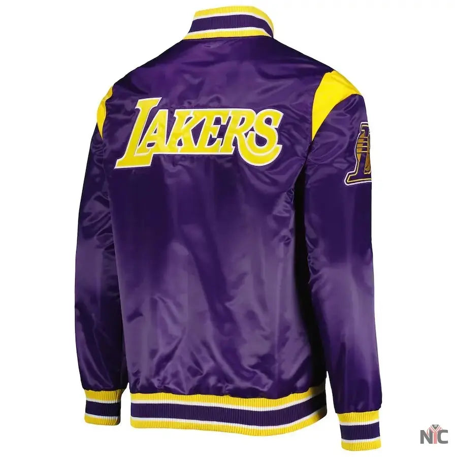 Los Angeles Lakers Force Play Purple Satin Jacket Clanton Jacket