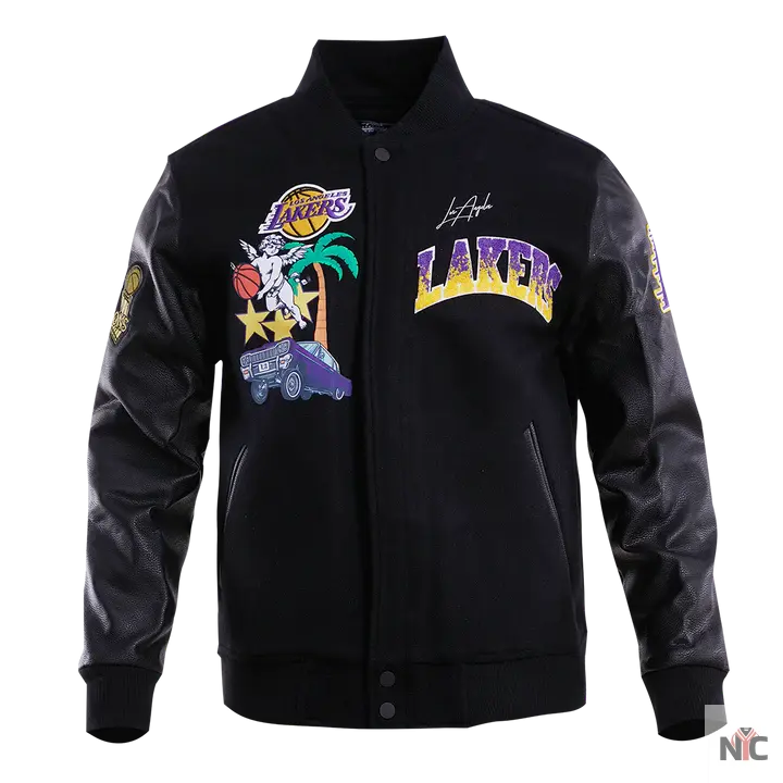 Los Angeles Lakers Gradient Logo Wool Varsity Jacket Clanton Jacket
