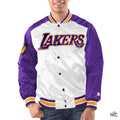 Los Angeles Lakers Renegade White & Purple Satin Jacket Clanton Jacket