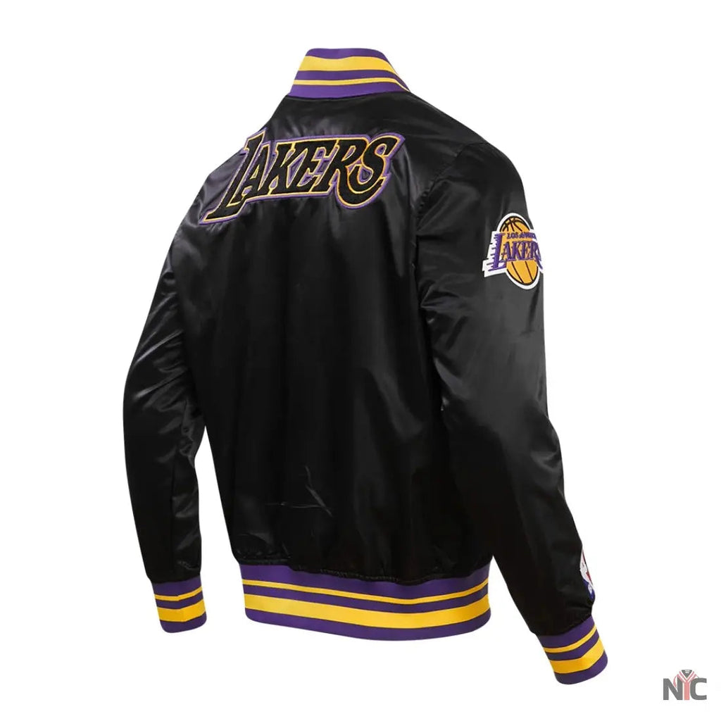 Los Angeles Lakers Retro Classic Rib Satin Varsity Jacket Clanton Jacket