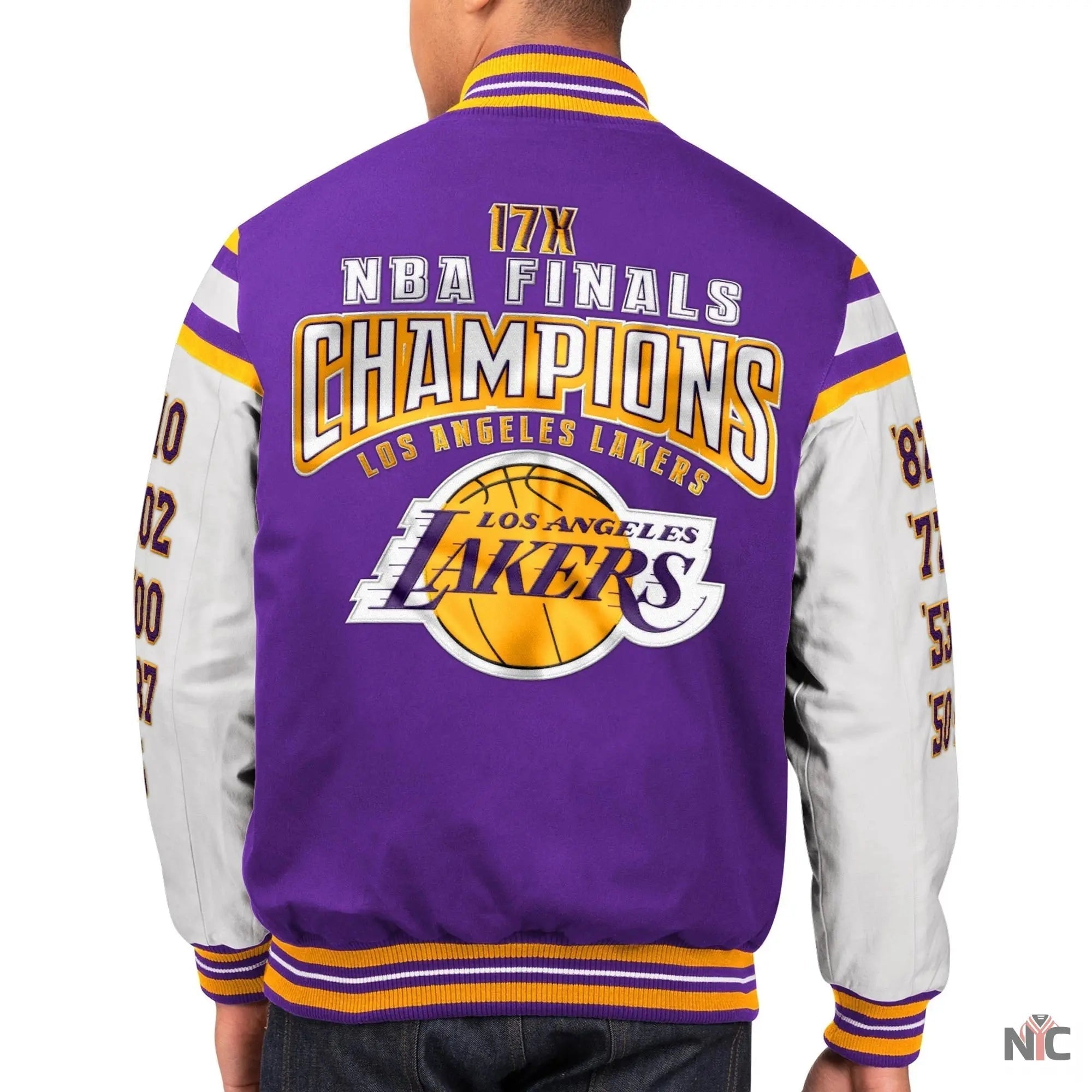 Los Angeles Lakers World Series Champions Purple & White Jacket Clanton Jacket