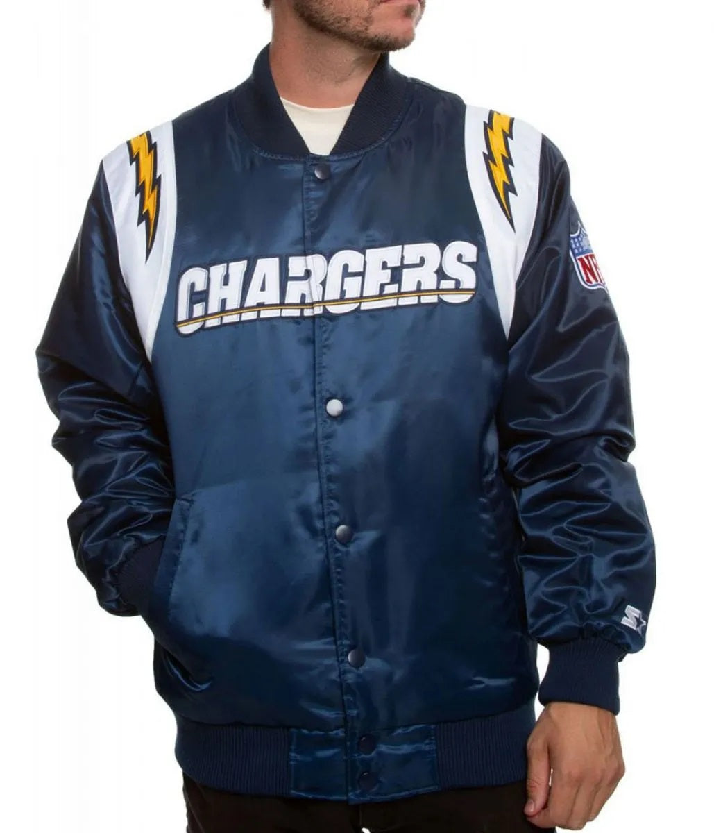 Los Angeles Chargers Bomber Satin Jacket WorthVee