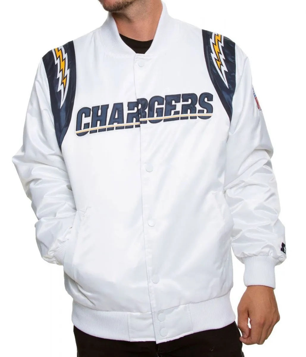 Los Angeles Chargers Bomber Satin Jacket WorthVee