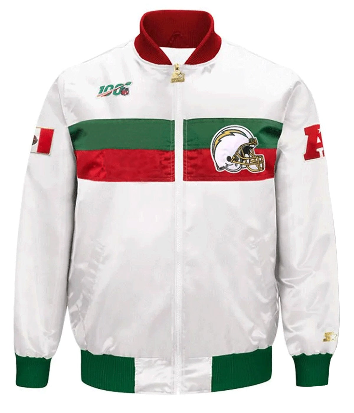 Los Angeles Chargers Mexico 2019 White Satin Jacket Rackup
