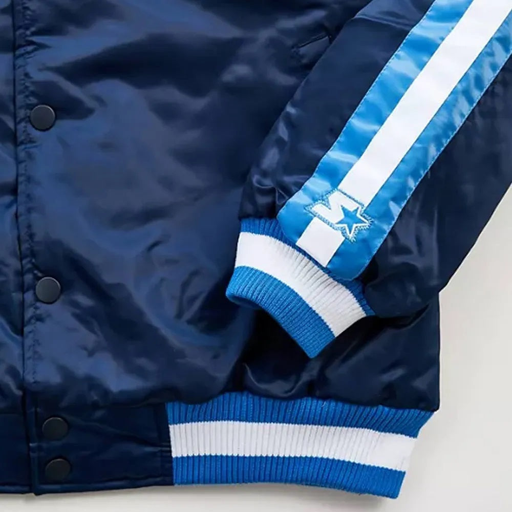 Los Angeles Chargers Striped Navy Blue Satin Jacket WorthVee