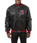 Los Angeles Clippers Black Leather Varsity Jacket WorthVee