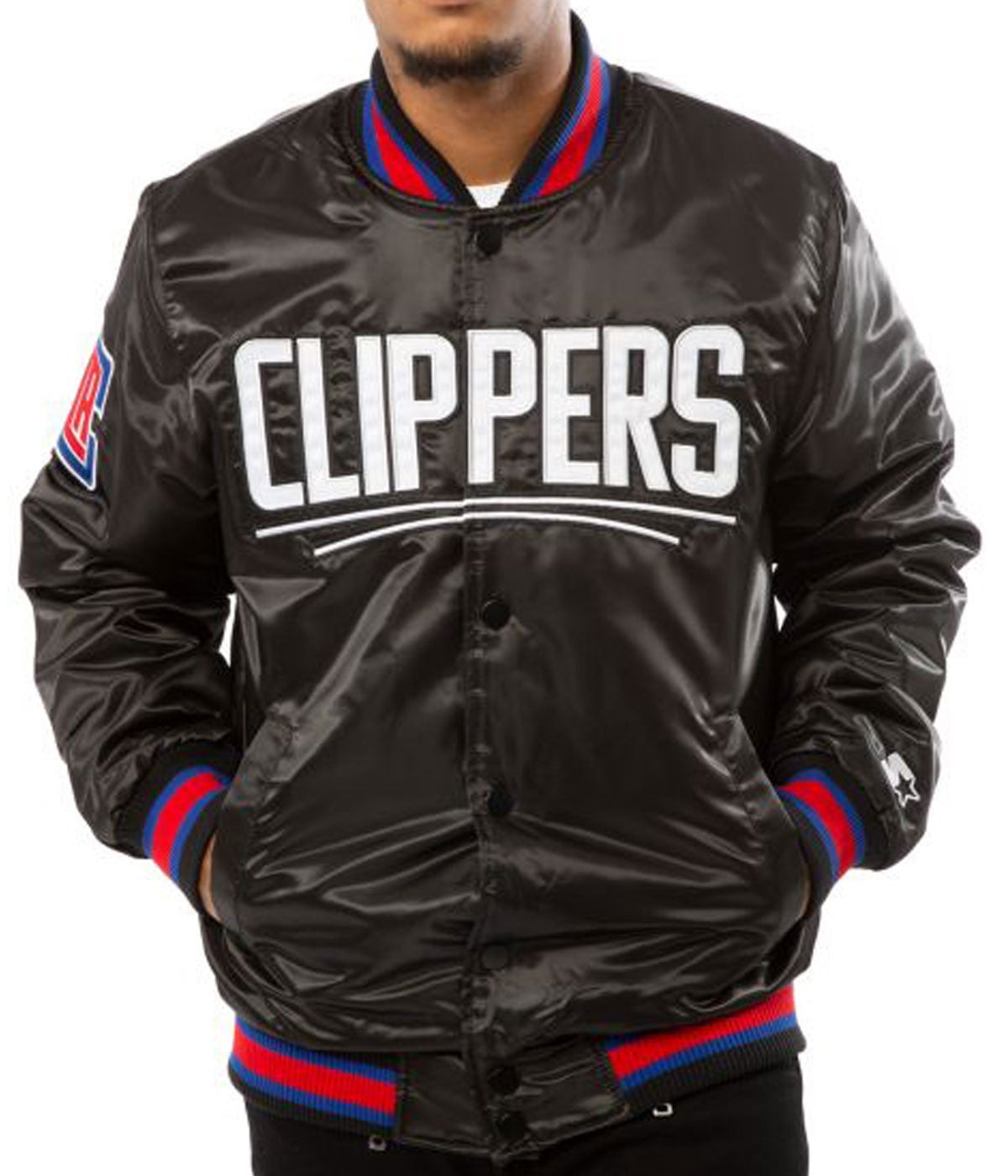 Los Angeles Clippers Black Satin Bomber Jacket WorthVee
