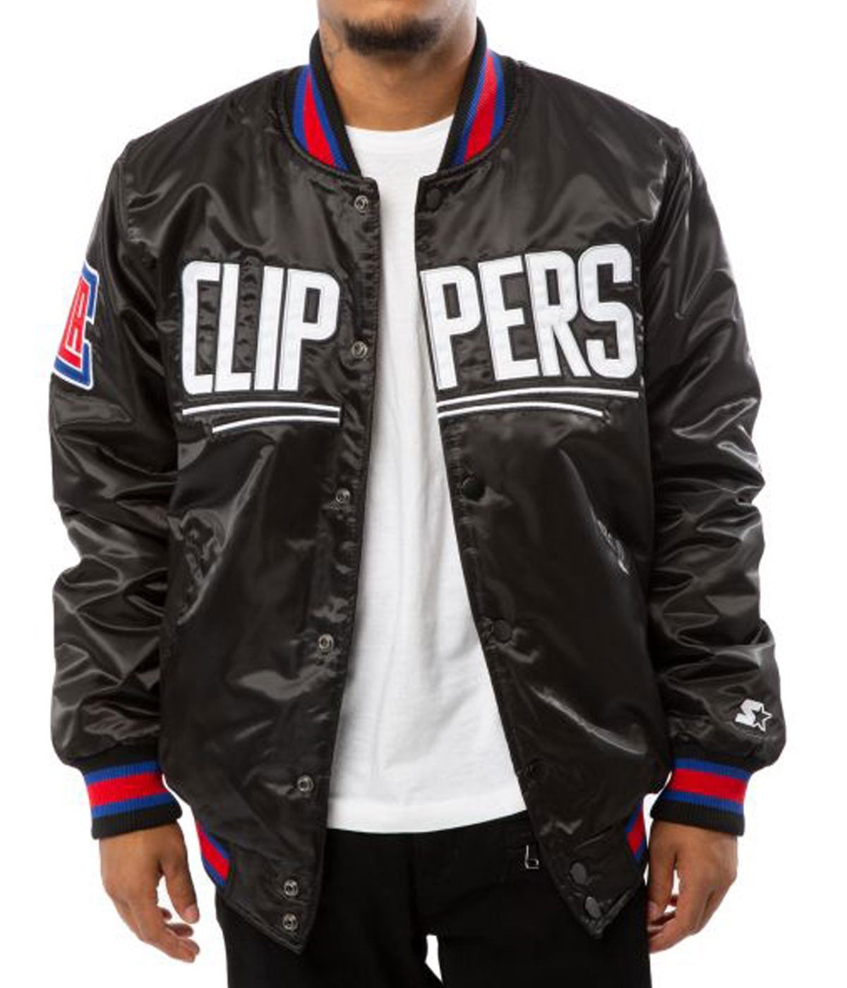 Los Angeles Clippers Black Satin Bomber Jacket WorthVee