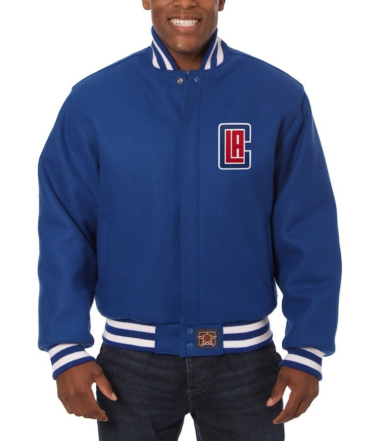 Los Angeles Clippers JH Design Blue Wool Varsity Jacket WorthVee