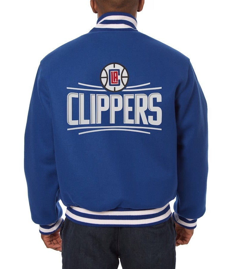 Los Angeles Clippers JH Design Blue Wool Varsity Jacket WorthVee