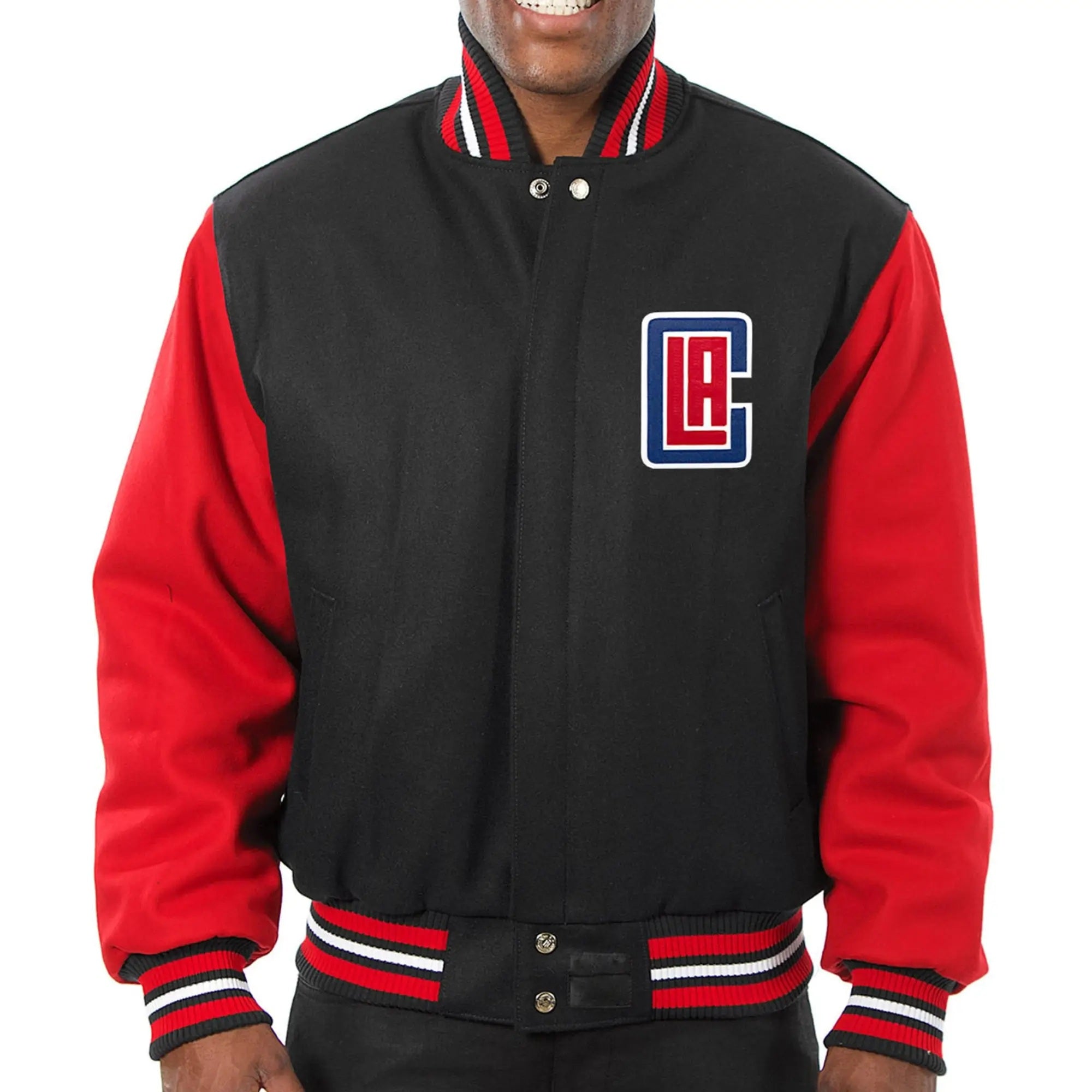 Los Angeles Clippers Red & Black Wool Varsity Jacket WorthVee