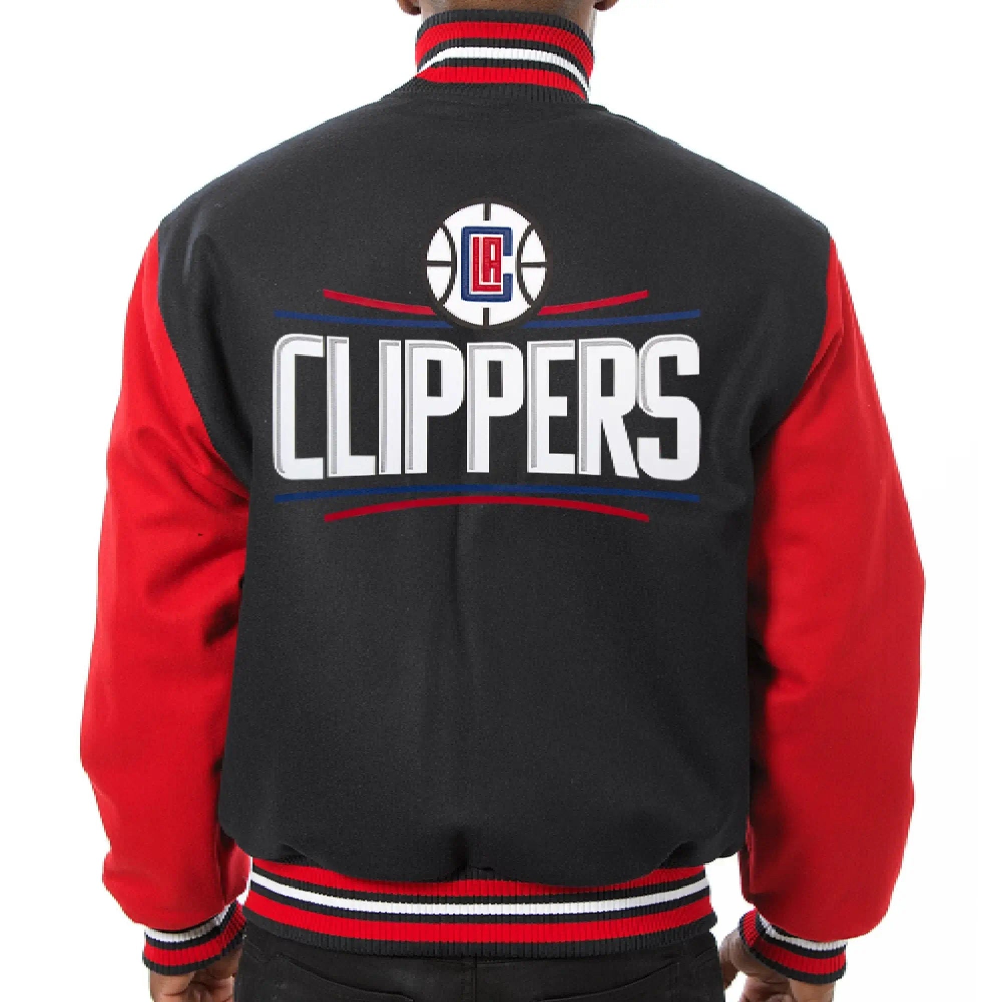 Los Angeles Clippers Red & Black Wool Varsity Jacket WorthVee