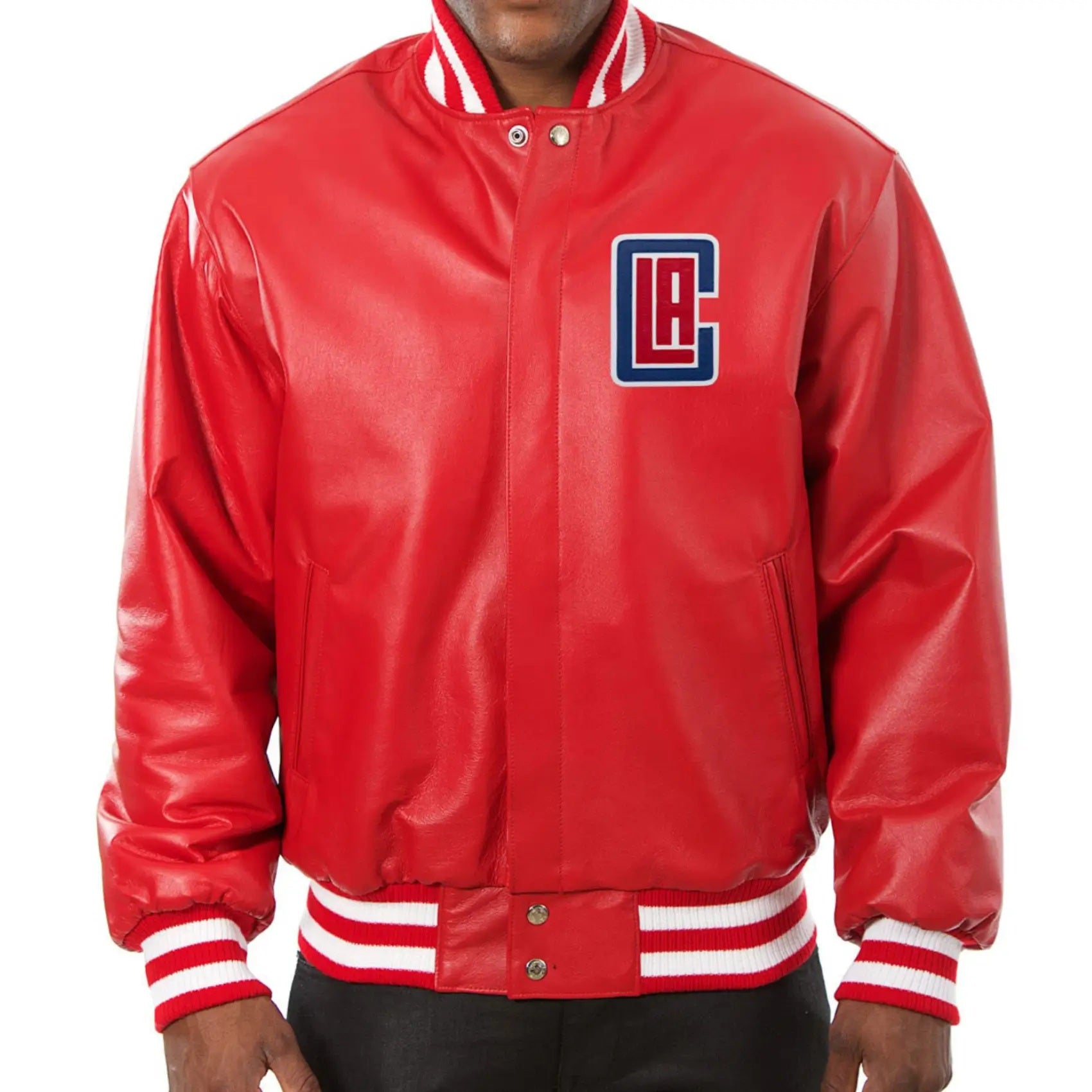 Los Angeles Clippers Red Leather Varsity Jacket WorthVee
