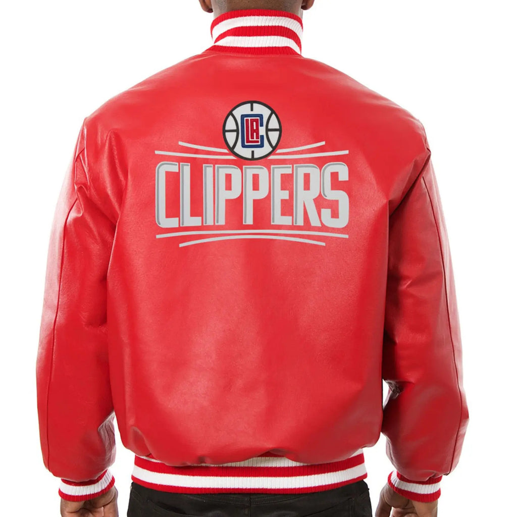 Los Angeles Clippers Red Leather Varsity Jacket WorthVee