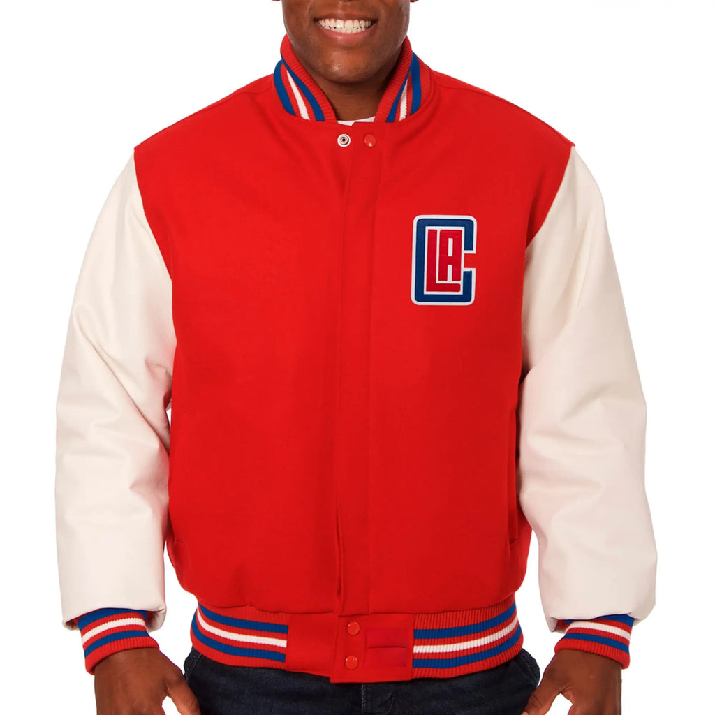 Los Angeles Clippers Wool & Leather Varsity Jacket WorthVee