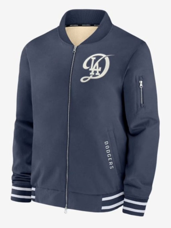 Los Angeles Dodgers Navy City Connect Bomber Jacket WorthVee