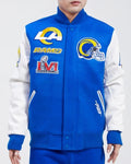 Los Angeles Rams Mash Up Wool Varsity Jacket WorthVee
