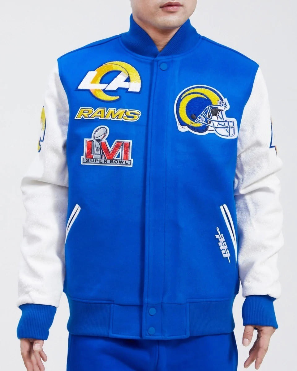 Los Angeles Rams Mash Up Wool Varsity Jacket WorthVee