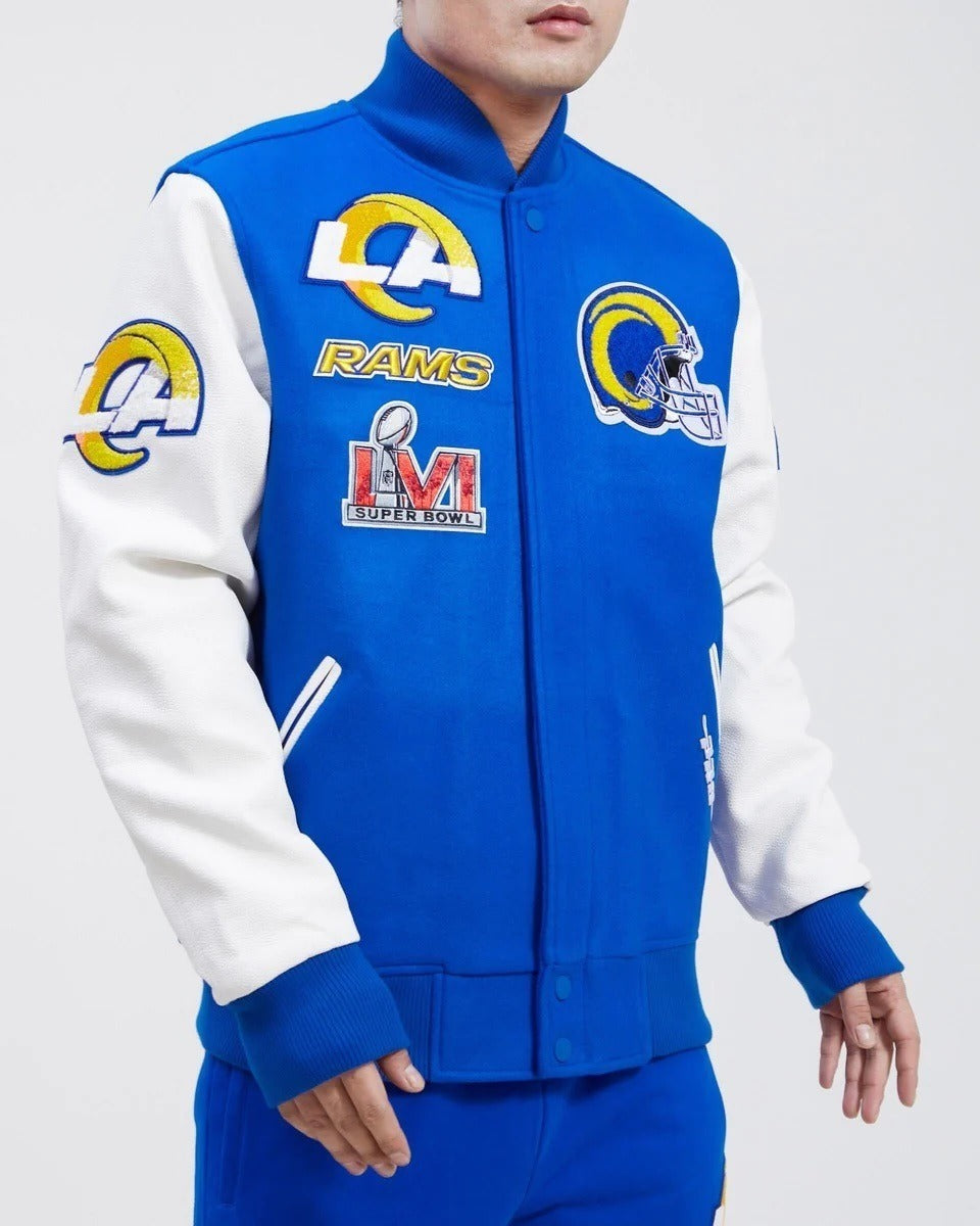 Los Angeles Rams Mash Up Wool Varsity Jacket WorthVee