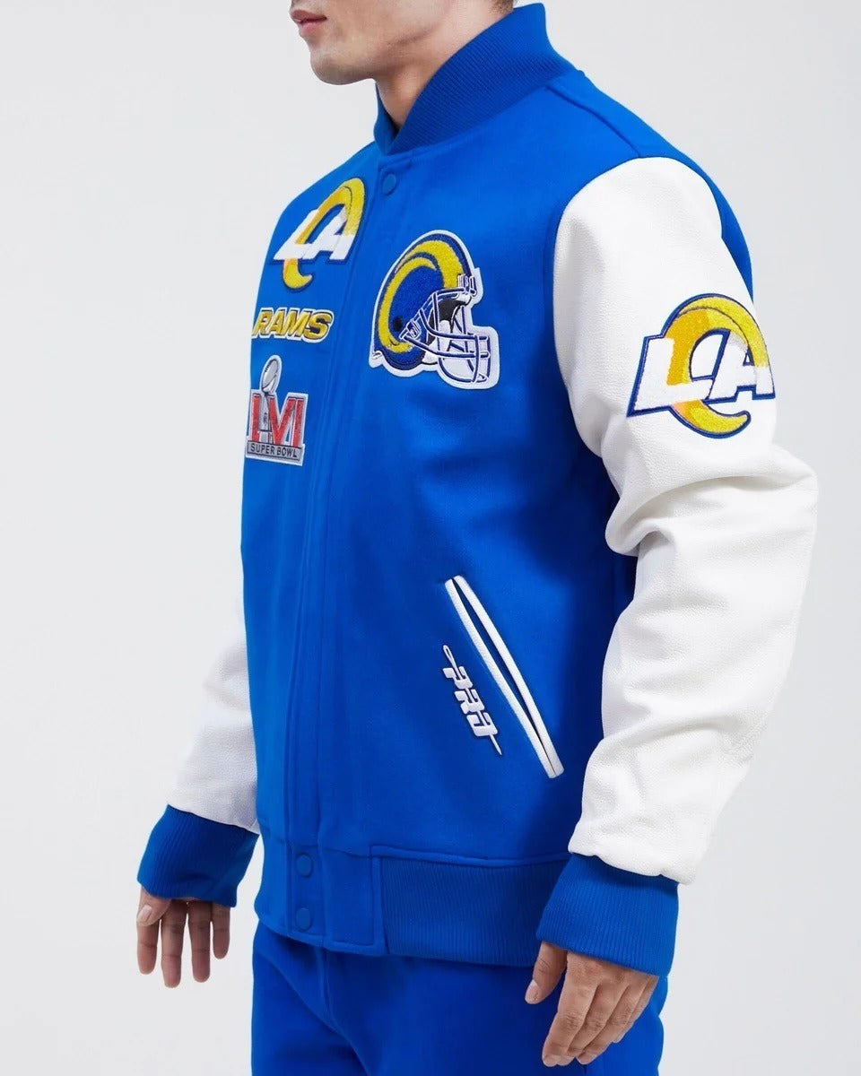 Los Angeles Rams Mash Up Wool Varsity Jacket WorthVee