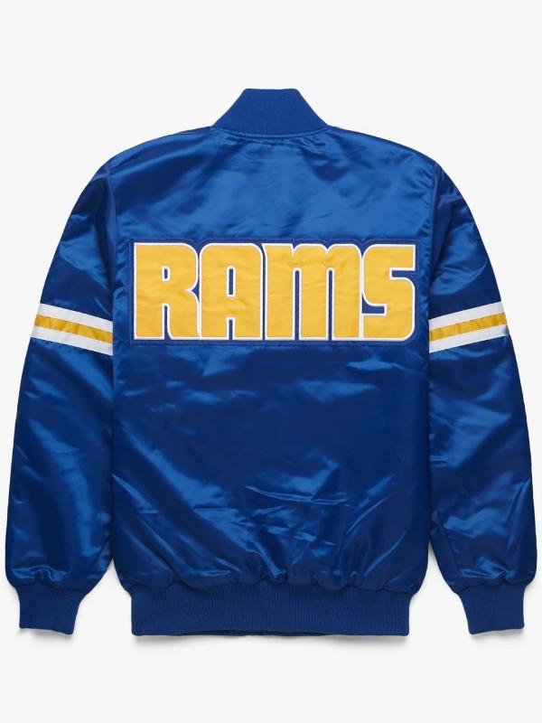 Los Angeles Rams Royal Blue Satin Jacket WorthVee