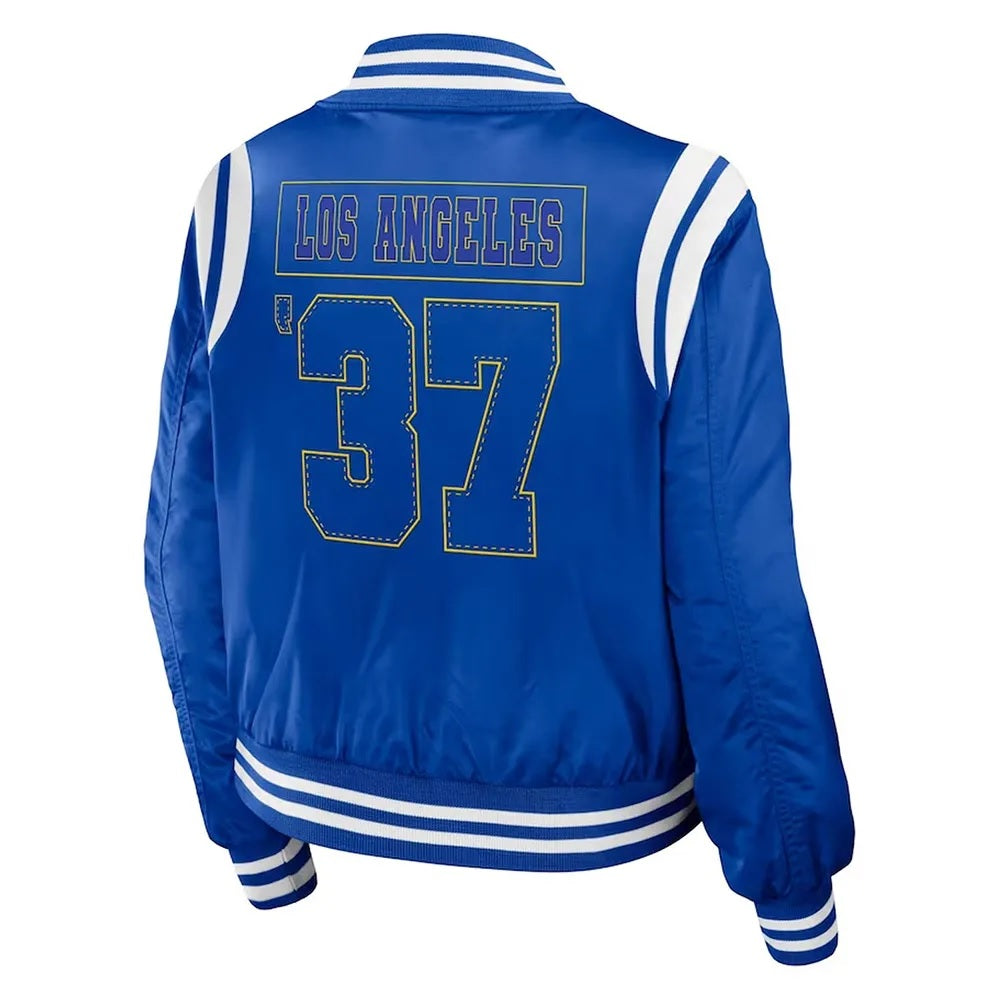 Los Angeles Rams Royal Bomber Full-Zip Jacket WorthVee